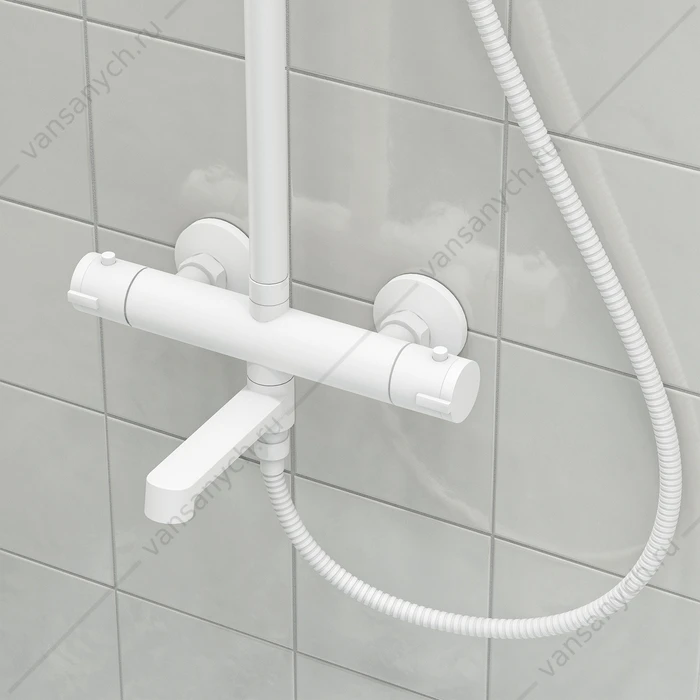 Душевая система стропическим душем IDDIS Odda белый матовый ODDWTTHi06