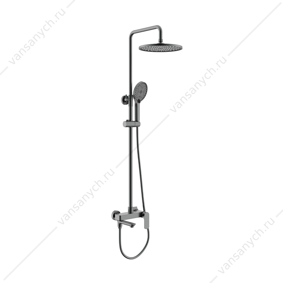 Душевая система Raglo R03.24.09 для ванны и душа излив поворотный 15 см, графит