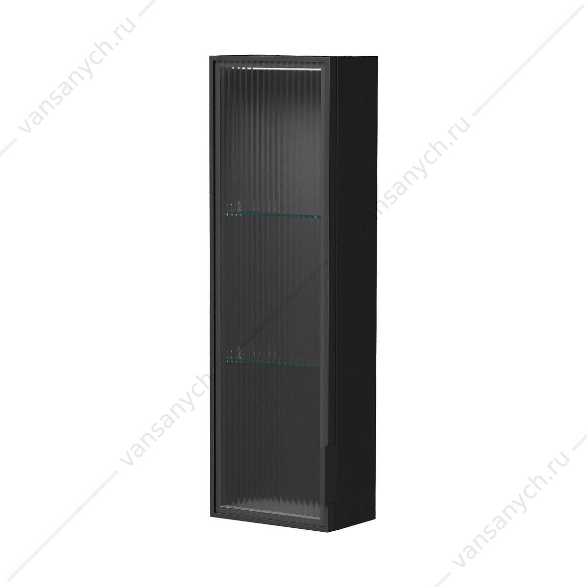 Шкаф 25х80 со стеклом подвесной Stoune 25.1D, sSTOUNE25.1D.R/L-35, дуб черный