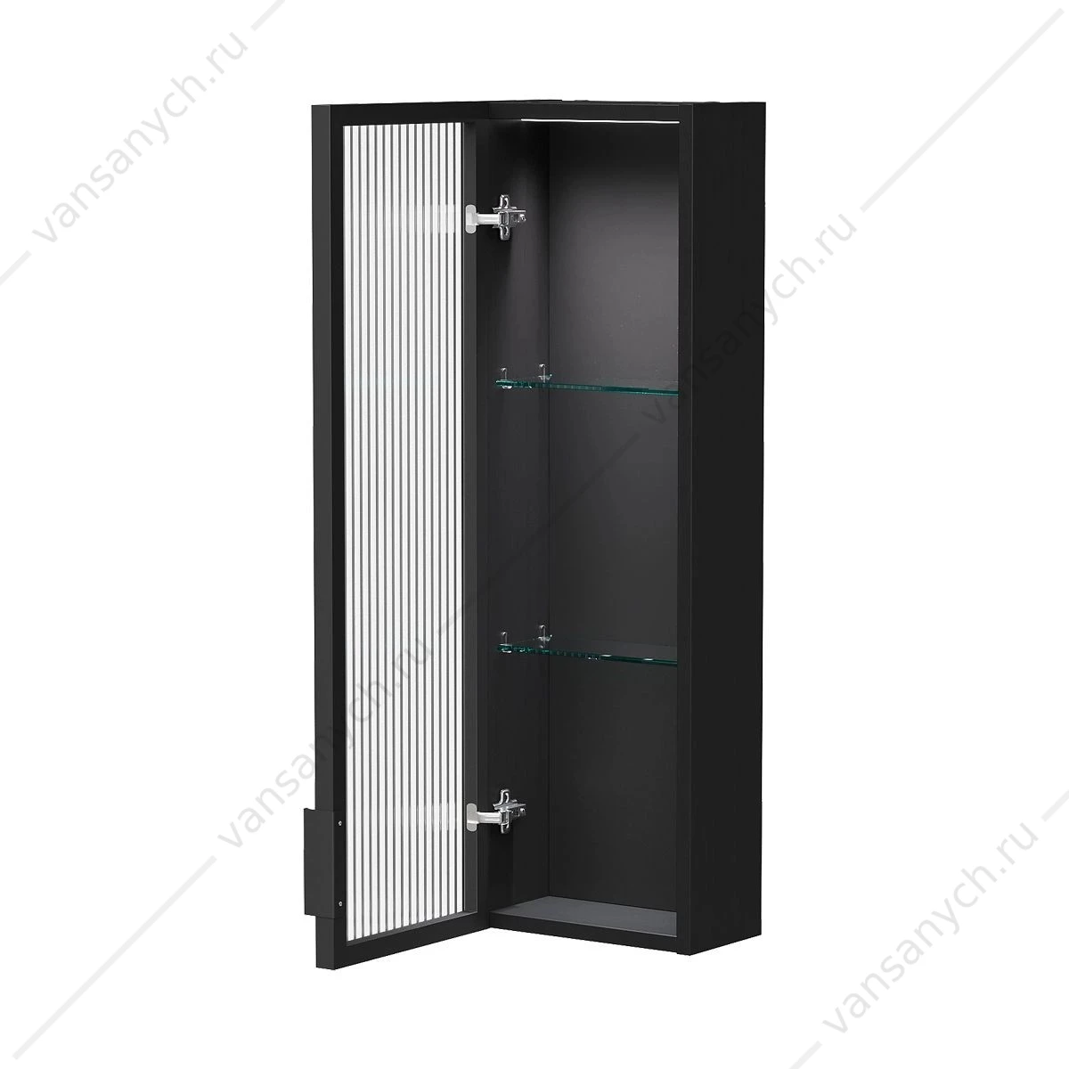Шкаф 25х80 со стеклом подвесной Stoune 25.1D, sSTOUNE25.1D.R/L-35, дуб черный