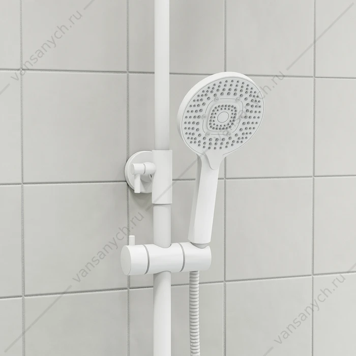 Душевая система стропическим душем IDDIS Odda белый матовый ODDWTTHi06