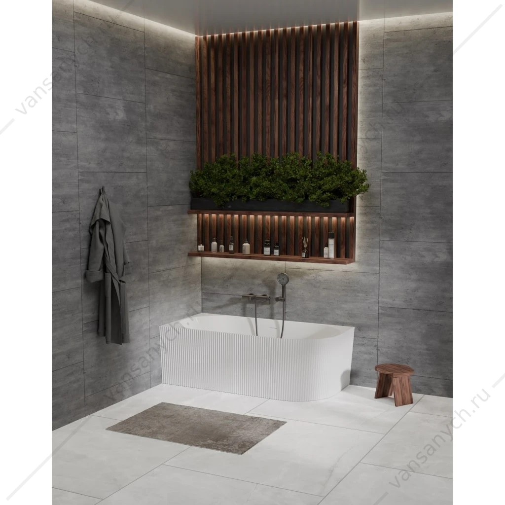 Ванна 170х80 пристенная угловая BelBagno акриловая  белая BB714 BB714-1700-800-L ЛЕВАЯ