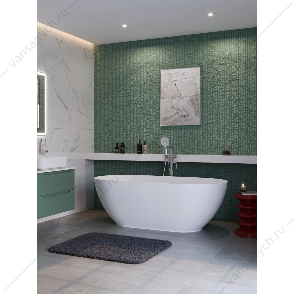 Ванна 170х80 отдельностоящая из иск. камня Solid Surface BelBagno ETNA BB-ETNA-170-80-58-SSB