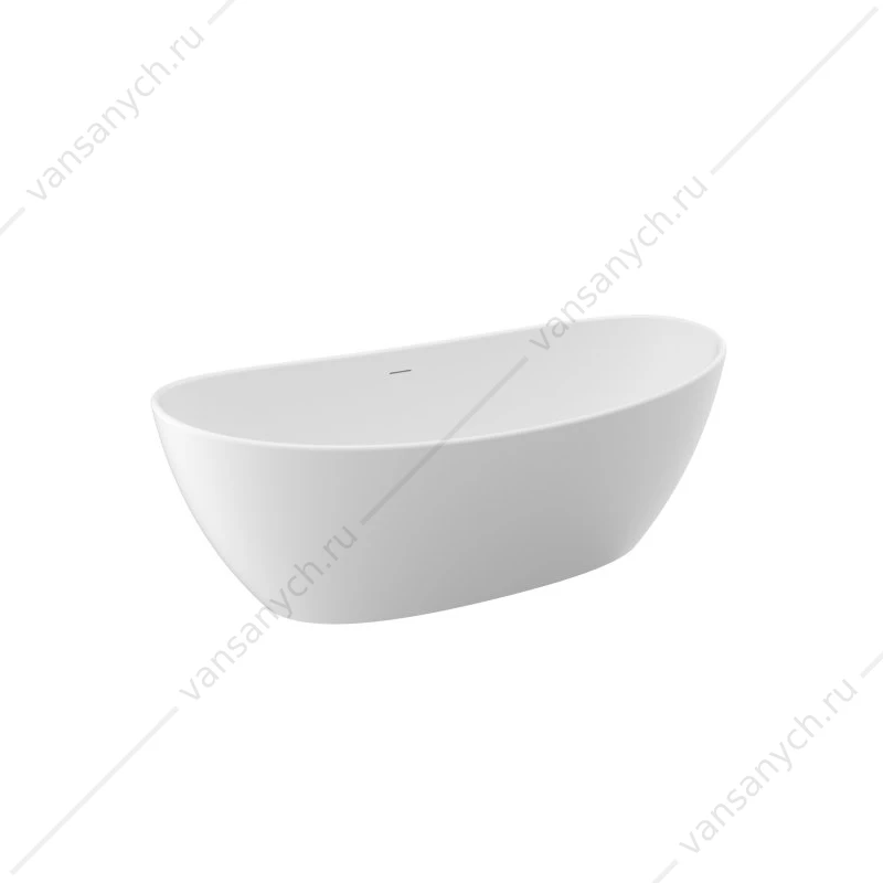 Ванна 180х85 отдельностоящая из иск. камня Solid Surface BelBagno UNIQUE, BB-UNIQUE-180-85-64-SSB