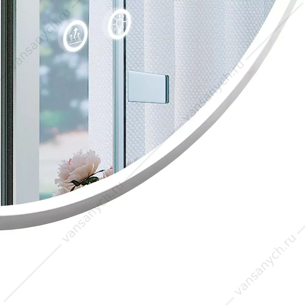 Зеркало 50х100 овальное в серебристой алюм. раме Comforty Оникс подсветка, конт. сенсор, антизапот. 00-00014220CF
