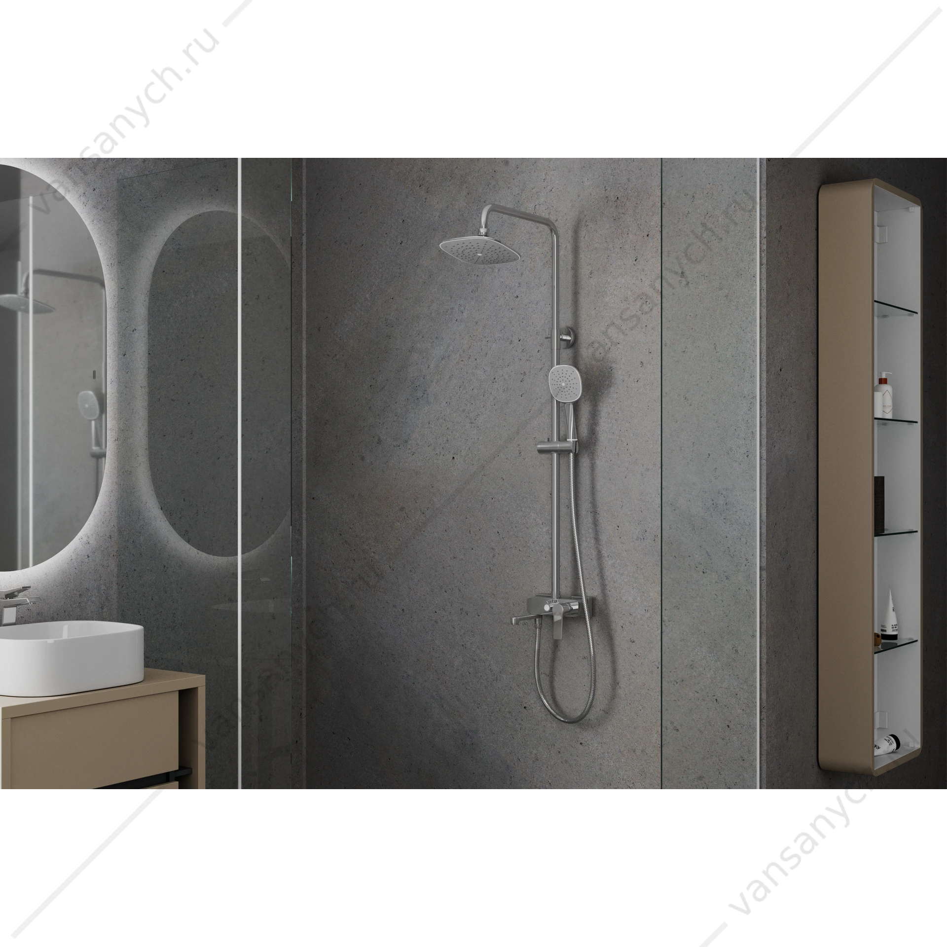 Душевая система RUSH Socotra ST4235-40 cо смесителем, тропическим душем хром