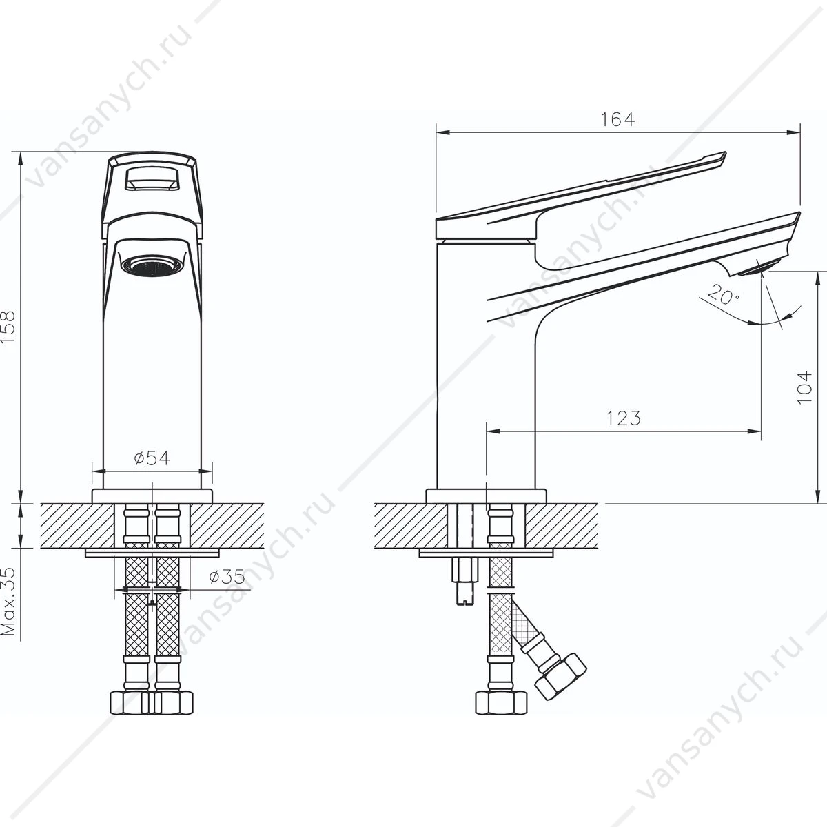 Смеситель для раковины RUSH Socotra ST1235-11 хром