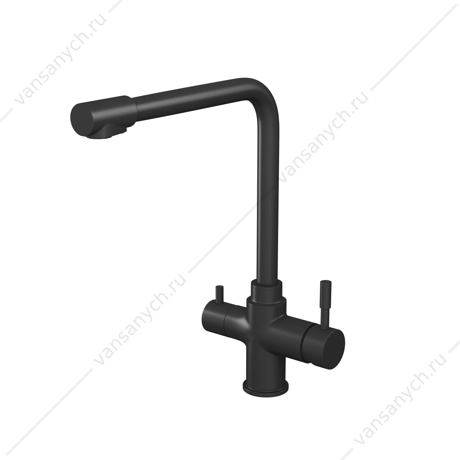 Смеситель для кухни RUSH MS9035-33Black с подключением к фильтру питьевой воды Черный