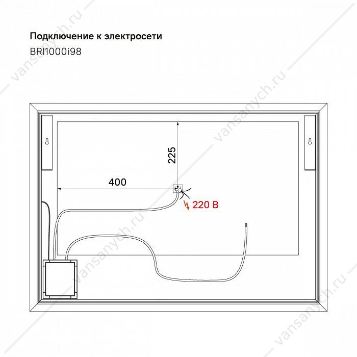 Зеркало 100 см, Brick, IDDIS, BRI1000i98