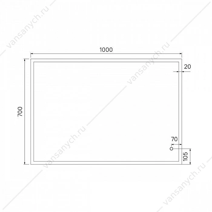 Зеркало 100 см, Brick, IDDIS, BRI1000i98