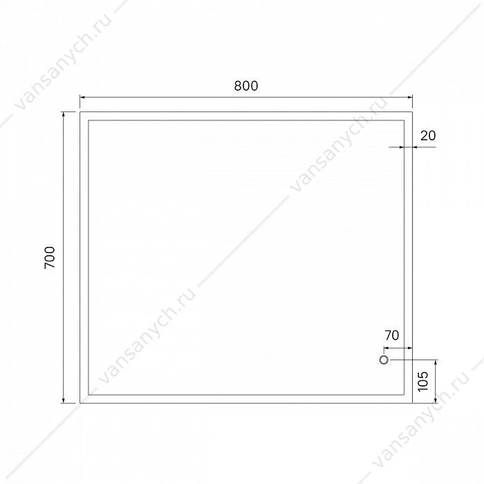 Зеркало 80 см, Brick, IDDIS, BRI8000i98