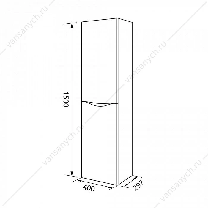 Пенал подвесной, 40 см, Cloud, белый, IDDIS, CLO40W0i97