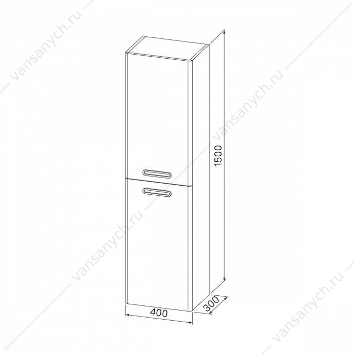 Пенал подвесной, 40 см, Brick, белый, IDDIS, BRI40W0i97