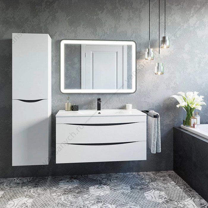 Тумба с умывальником, подвесная, 100 см, белая, Cloud, IDDIS, CLO10W1i95K