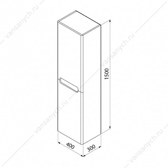 Пенал подвесной, 40 см, Edifice, белый, IDDIS, EDI40W0i97