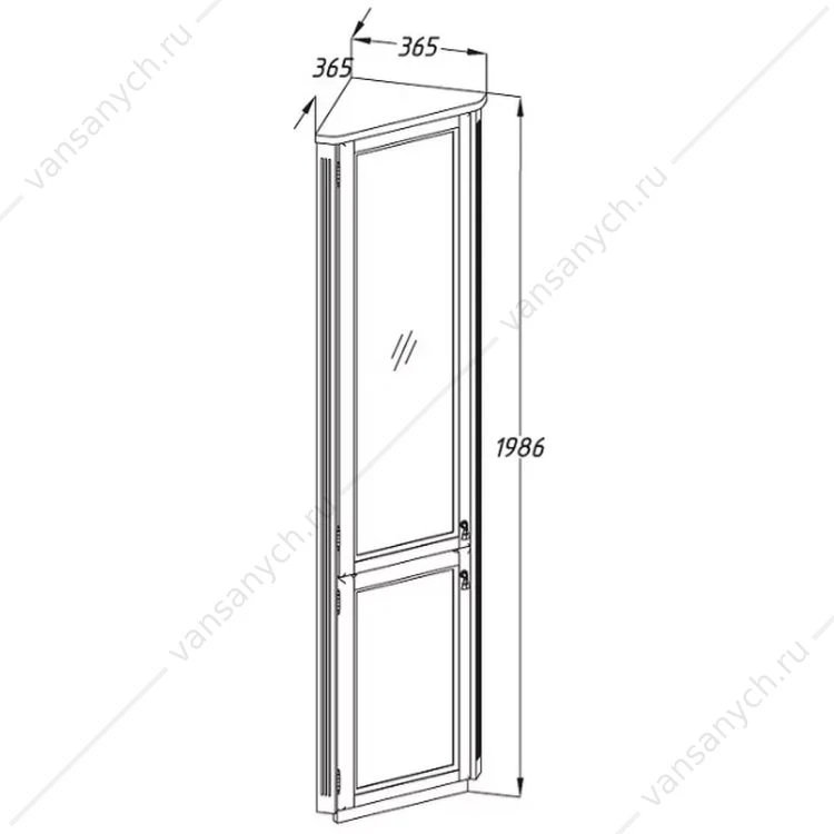 КЛИО 37 пенал угловой (левый или правый) Орех антикварный