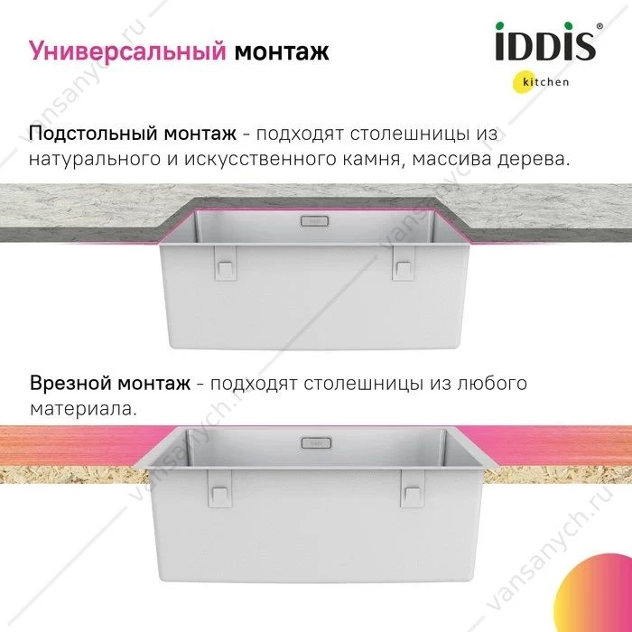 Мойка 54х44 IDDIS Prime, сатин, PRI54S0i77