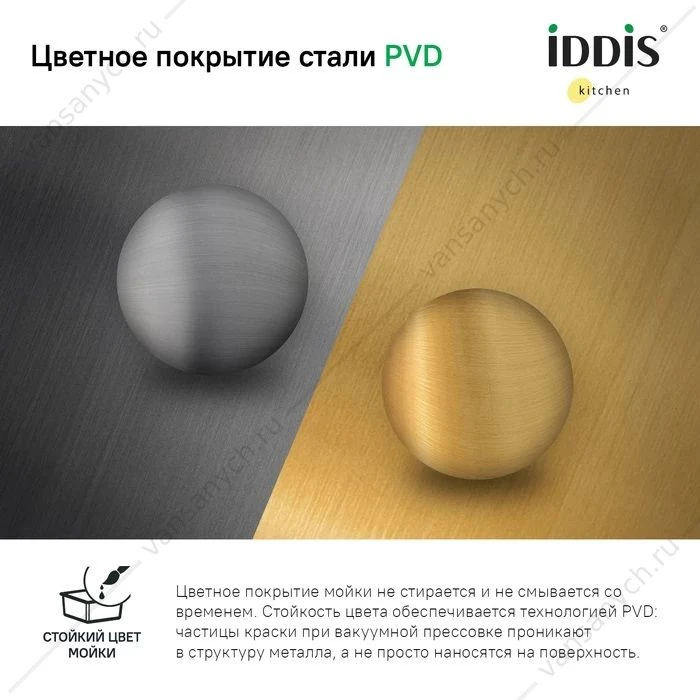 Мойка 74х44 IDDIS Edifice графит EDI74G0i77