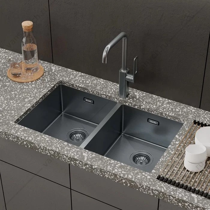 Мойка 74х44 IDDIS Edifice графит EDI75G2i77