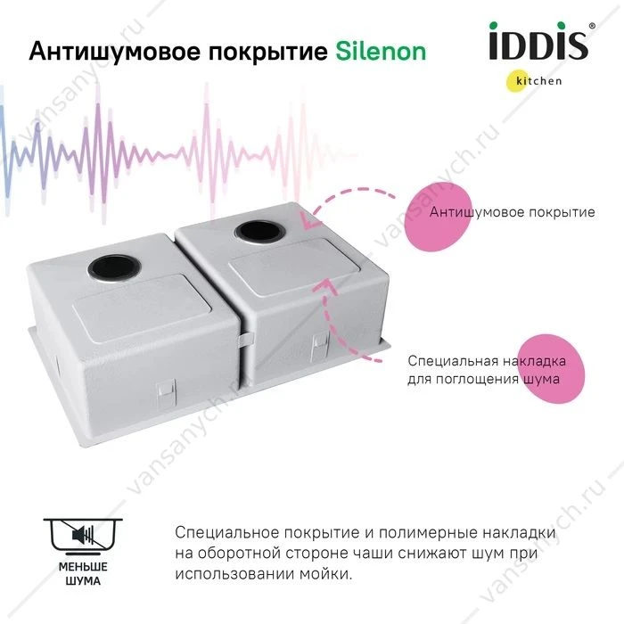 Мойка 74х44 IDDIS Edifice графит EDI75G2i77