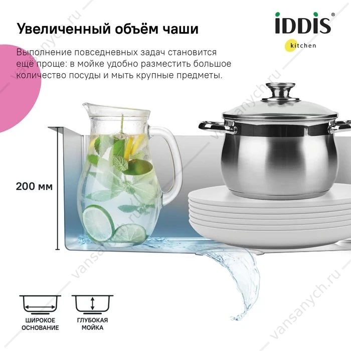 Мойка 54х44 IDDIS Edifice графит EDI54G0i77