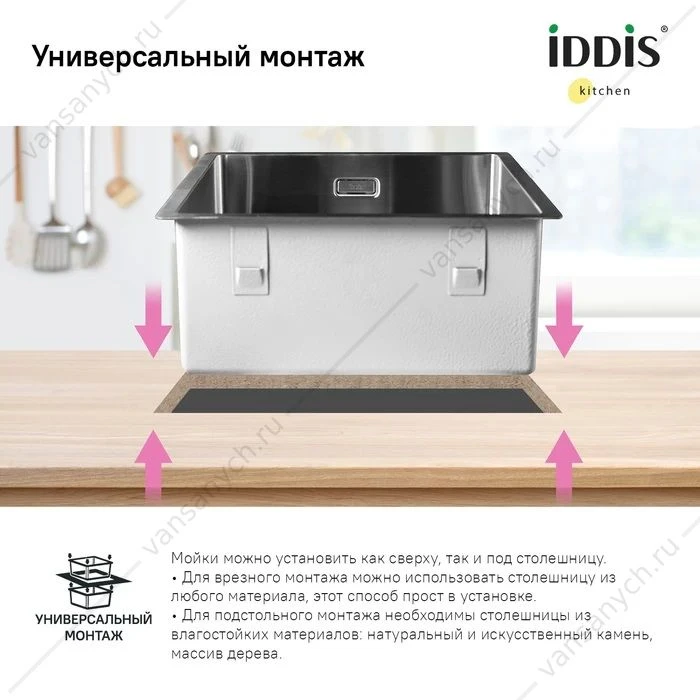 Мойка 54х44 IDDIS Edifice графит EDI54G0i77