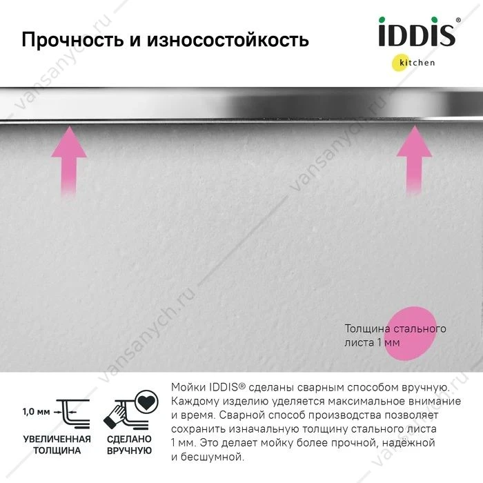 Мойка 54х44 IDDIS Edifice графит EDI54G0i77