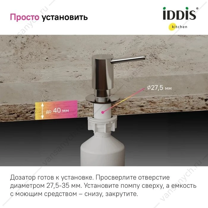 Дозатор хром IDDIS Kitchen Line SDISB00i59