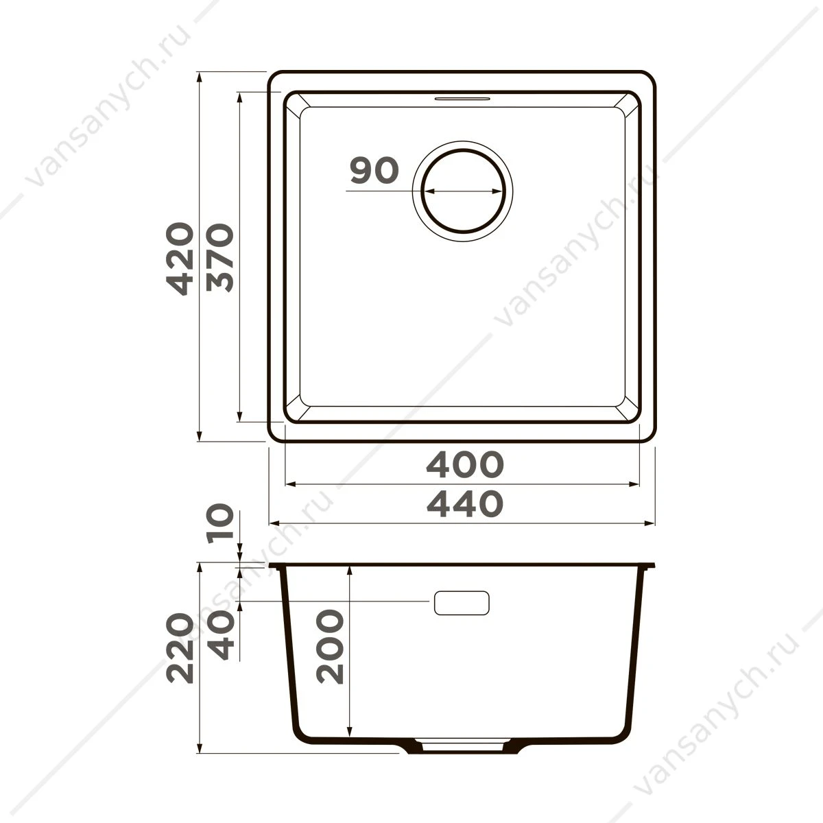 Мойка Omoikiri Kata 44-U-BE ваниль