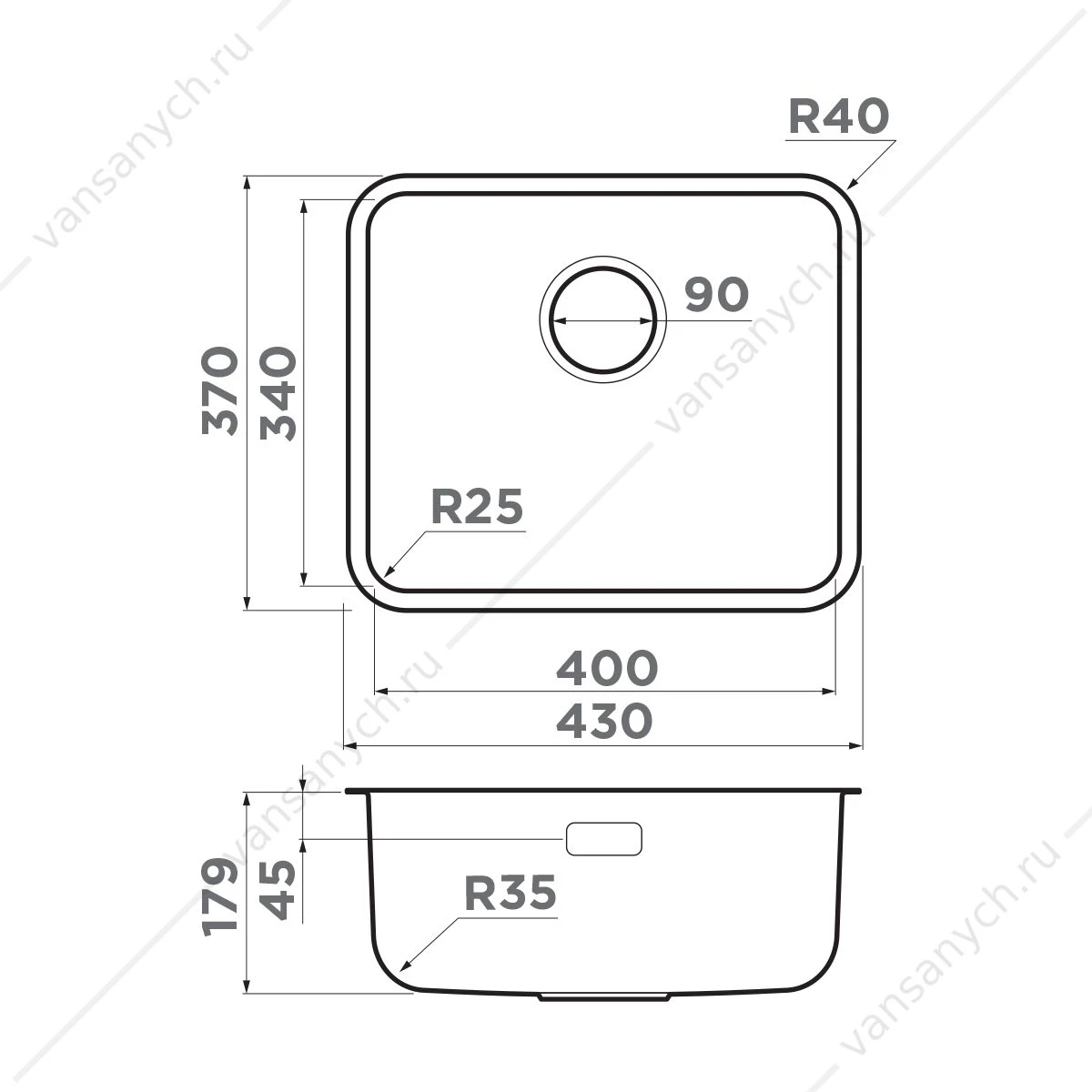 Мойка Omoikiri Omi 43-U/I Ultra Mini-GB графит