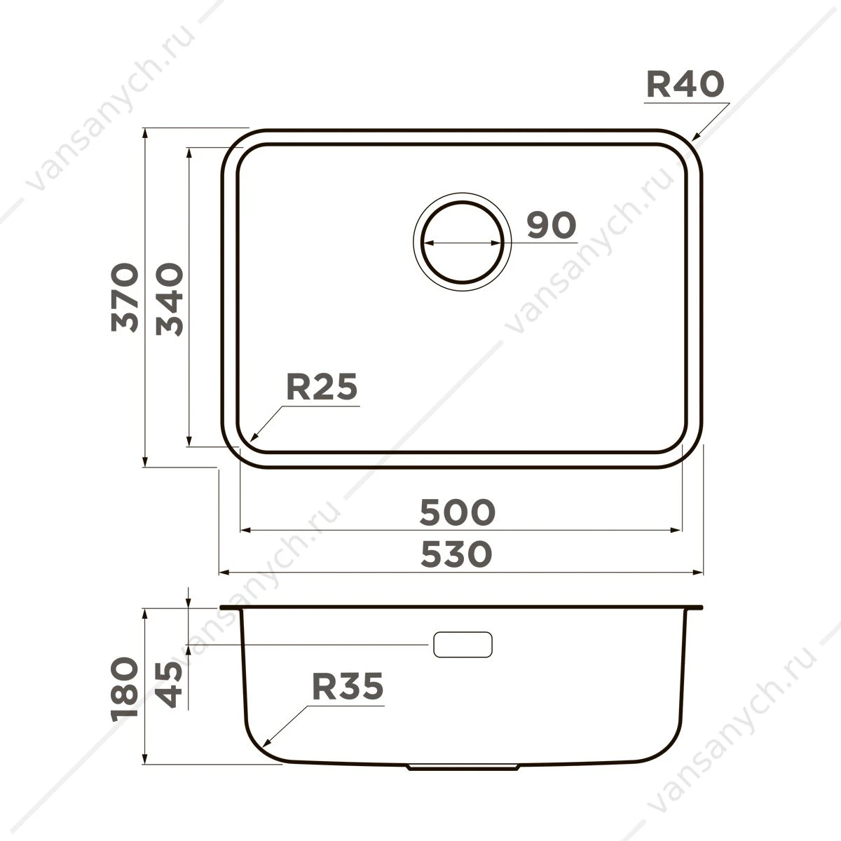 Мойка Omoikiri Omi 53-U/I Ultra Mini-IN нержавеющая сталь