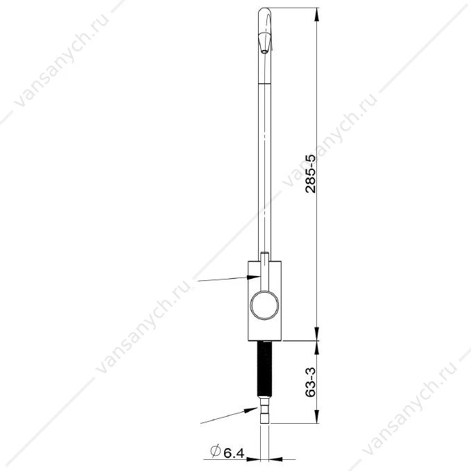 Кран для питьевой воды F0705-B d 25 (черный)
