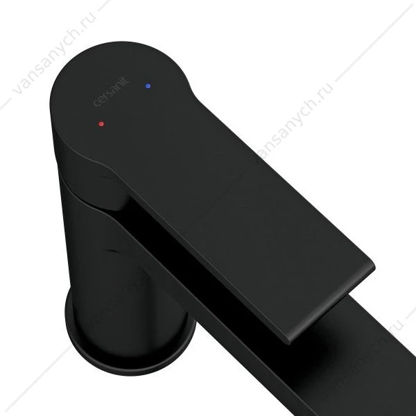 Смеситель для раковины CERSANIT BRASKO BLACK, сливной гарнитур, черный, 63107