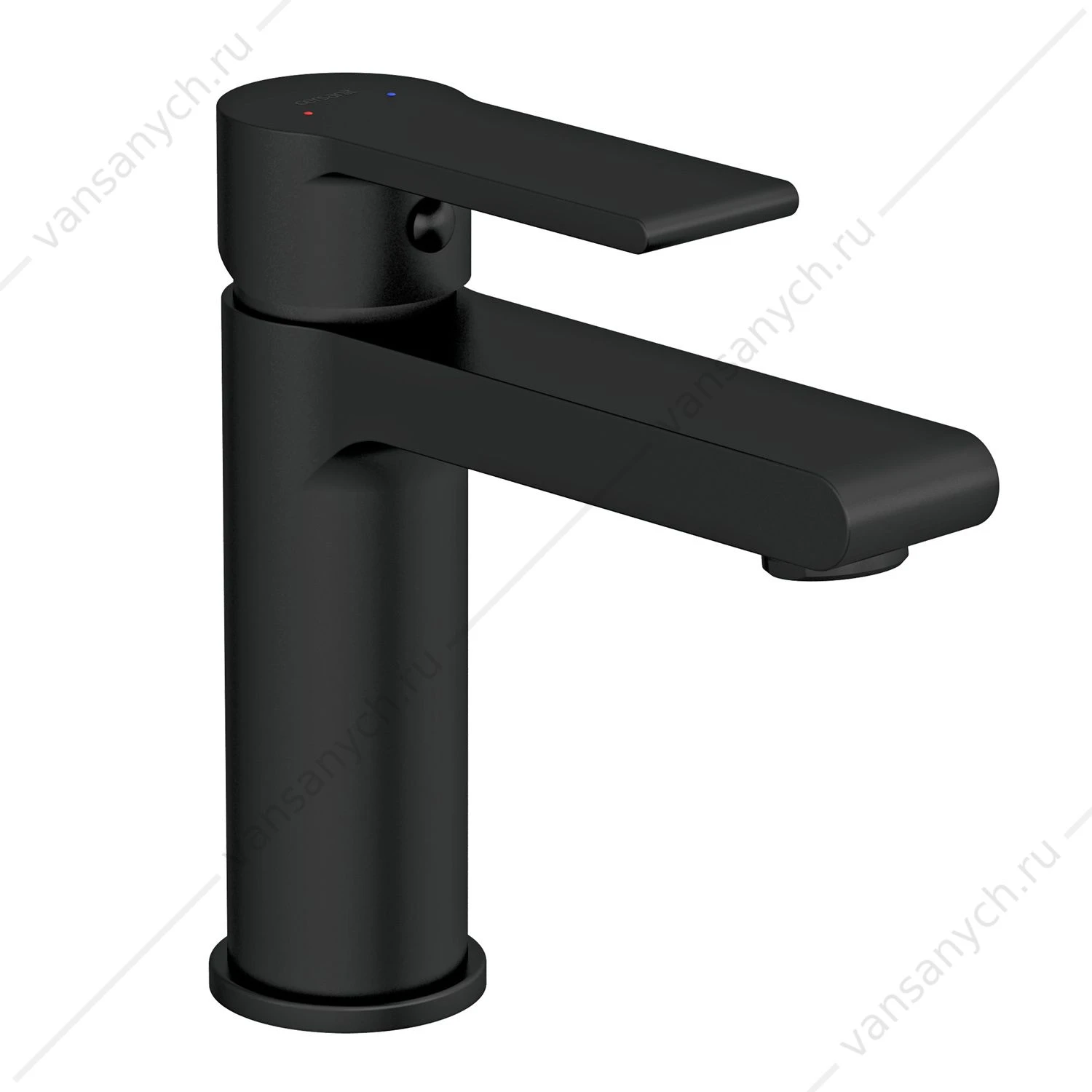 Смеситель для раковины CERSANIT BRASKO BLACK, сливной гарнитур, черный, 63107