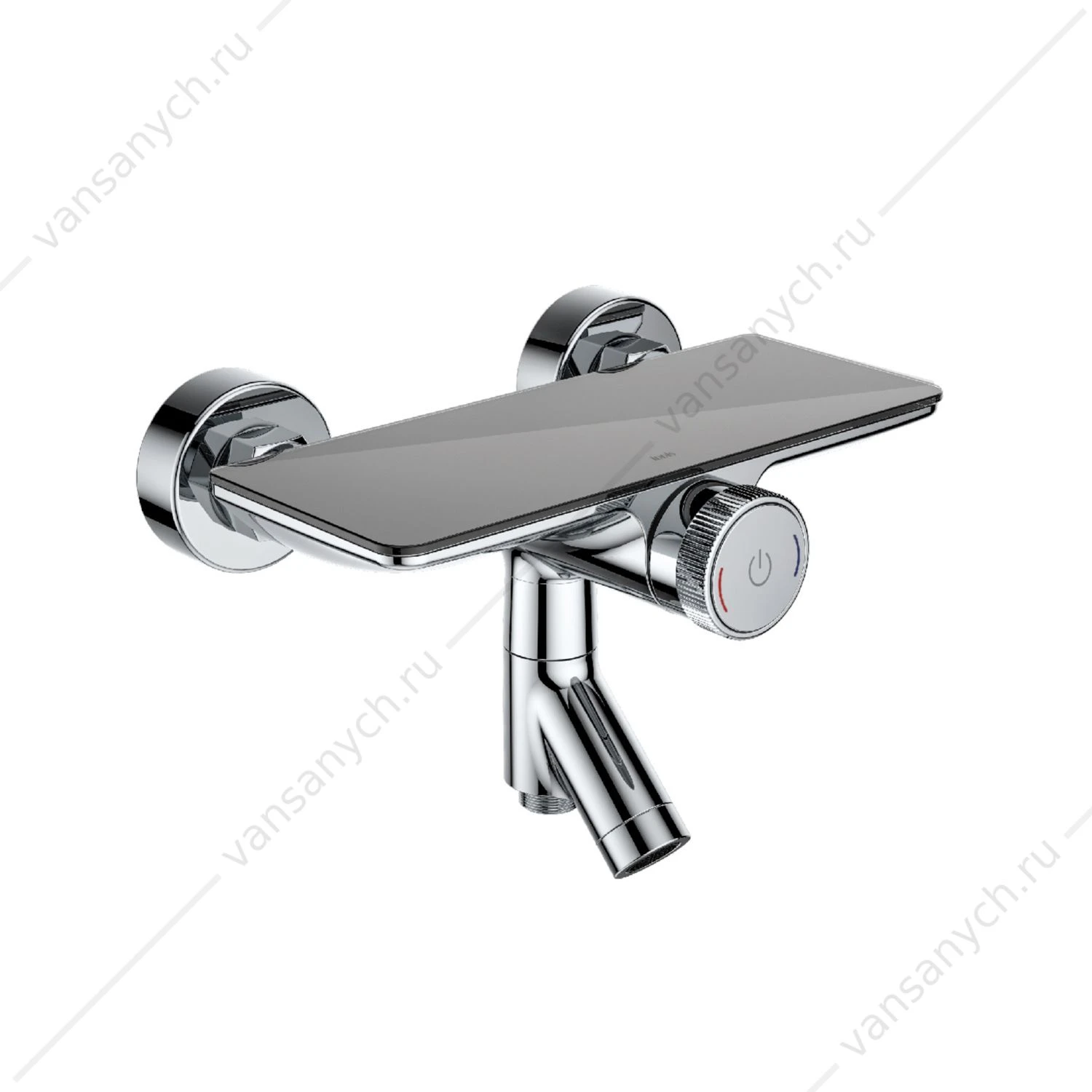 Смеситель для ванны с Push Control, IDDIS Shelfy, хром/черный SHESBBTi02WA