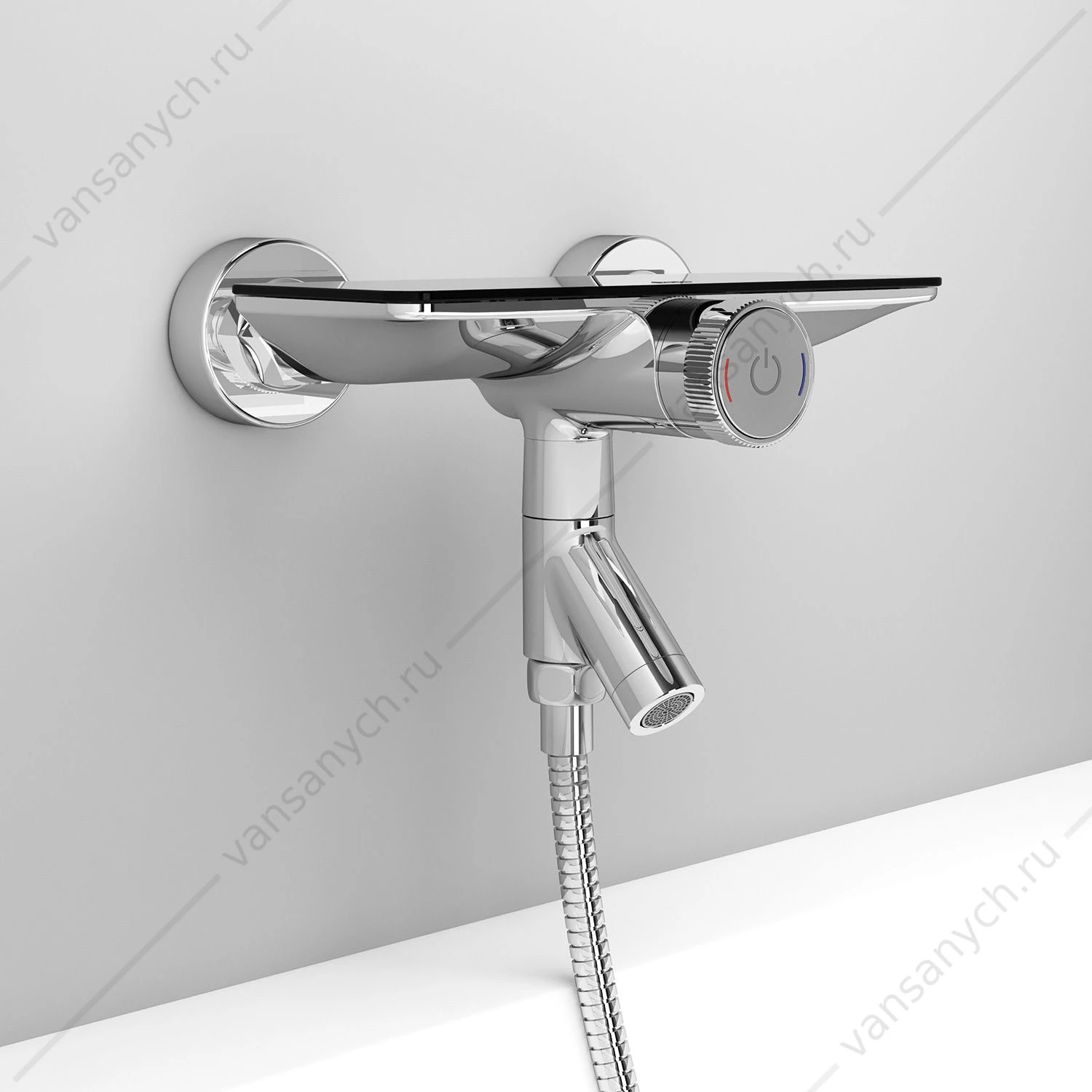 Смеситель для ванны с Push Control, IDDIS Shelfy, хром/черный SHESBBTi02WA