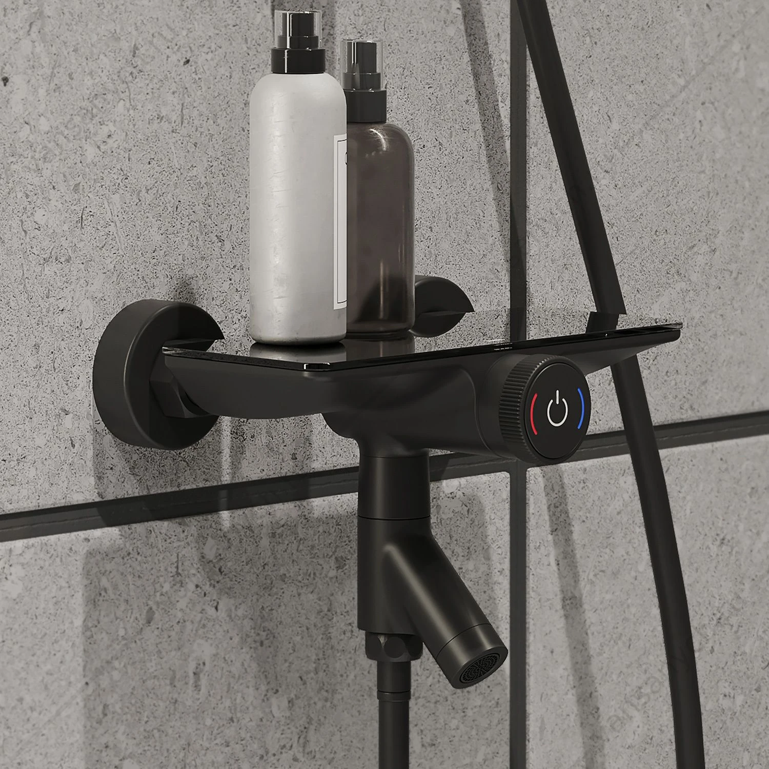 Смеситель для ванны с Push Control, IDDIS Shelfy, черный SHEBLBTi02WA