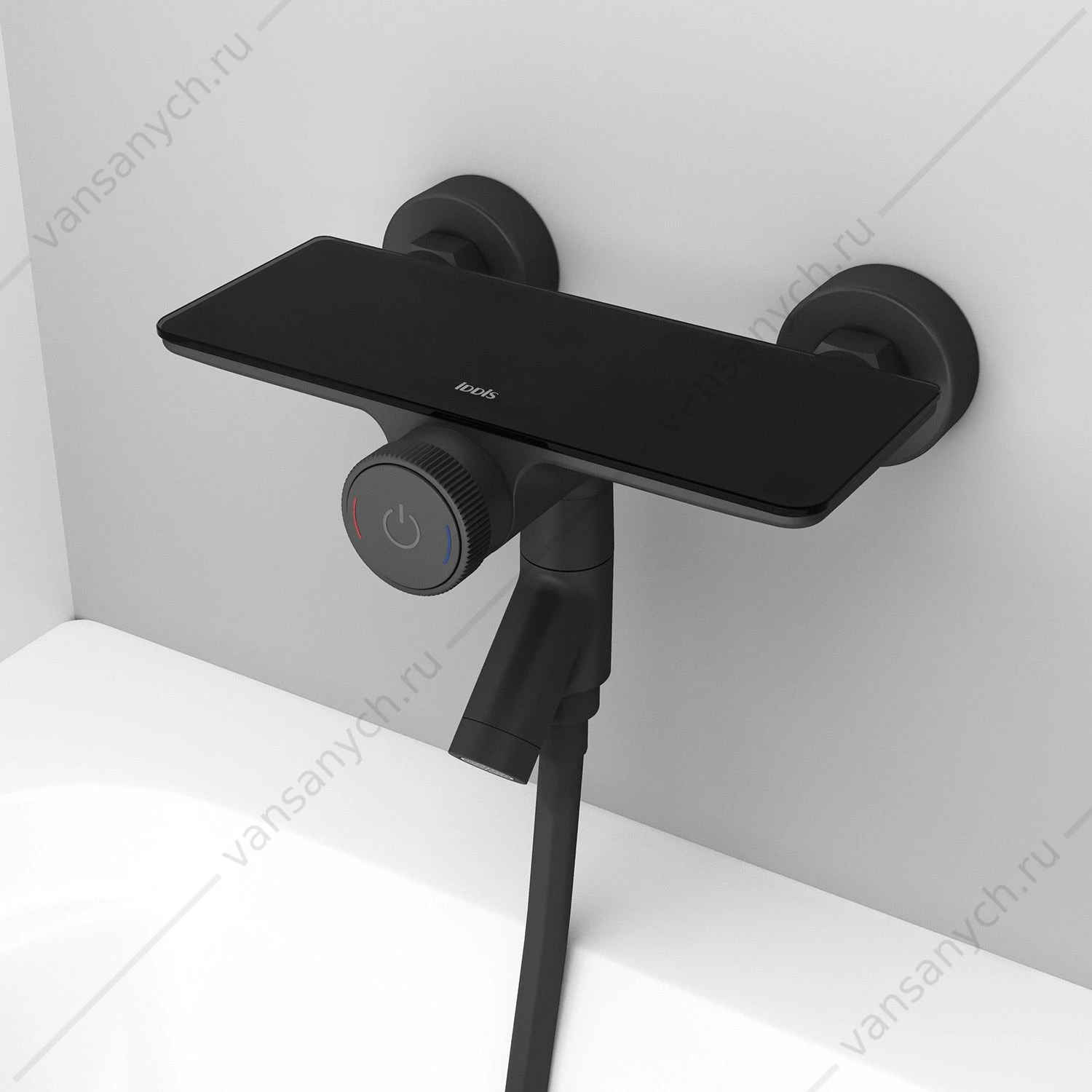 Смеситель для ванны с Push Control, IDDIS Shelfy, черный SHEBLBTi02WA