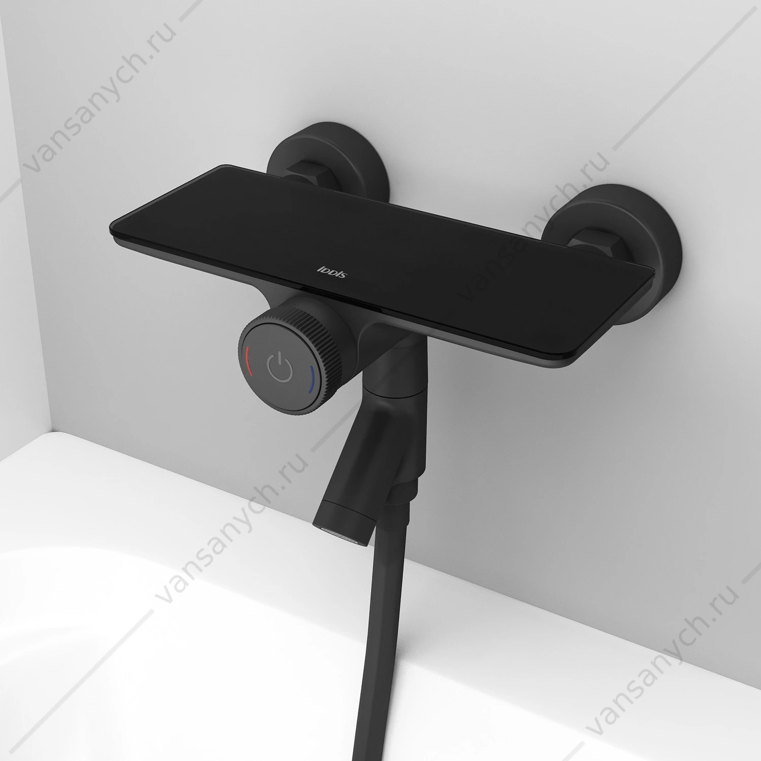 Смеситель для ванны с Push Control, IDDIS Shelfy, черный SHEBLBTi02WA