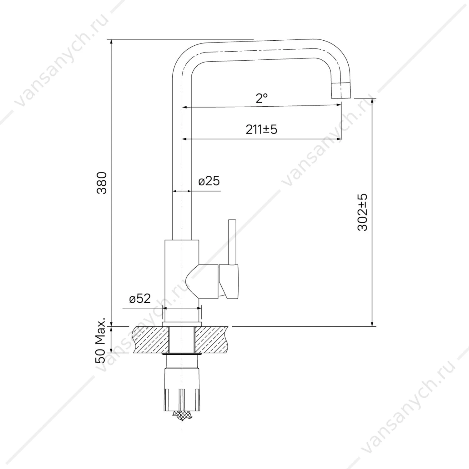 Смеситель для кухни, IDDIS Kitchen, K05STL0i05