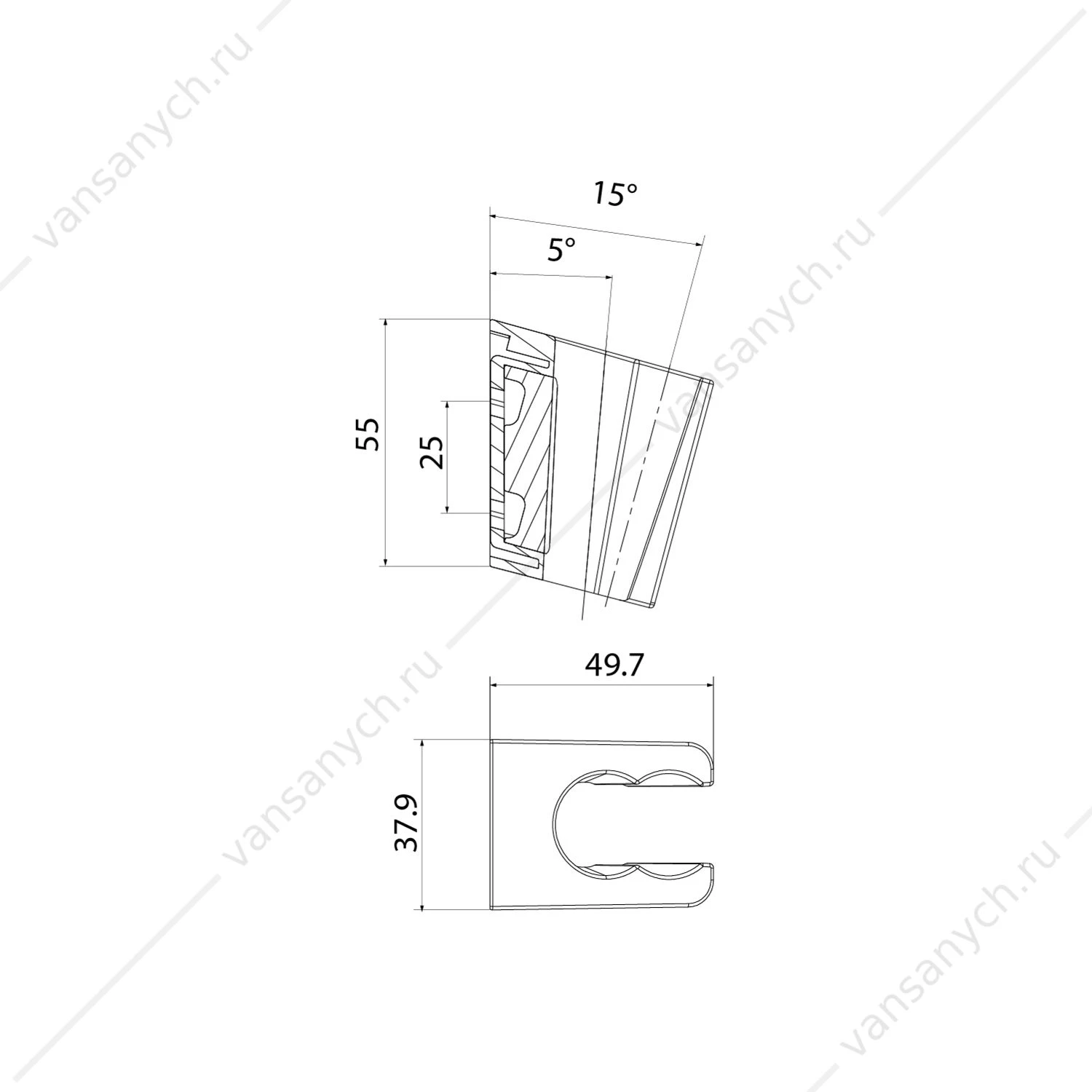 Держатель для лейки, IDDIS Optima Home, черный 080BL00i53