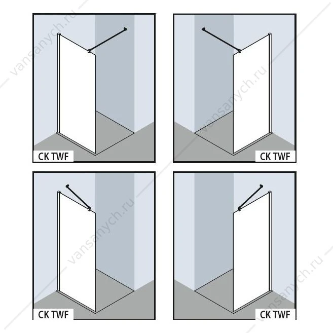Стенка отдельностоящая Kermi CADA XS CK TWF 10020 VPK 985-1010/2000мм