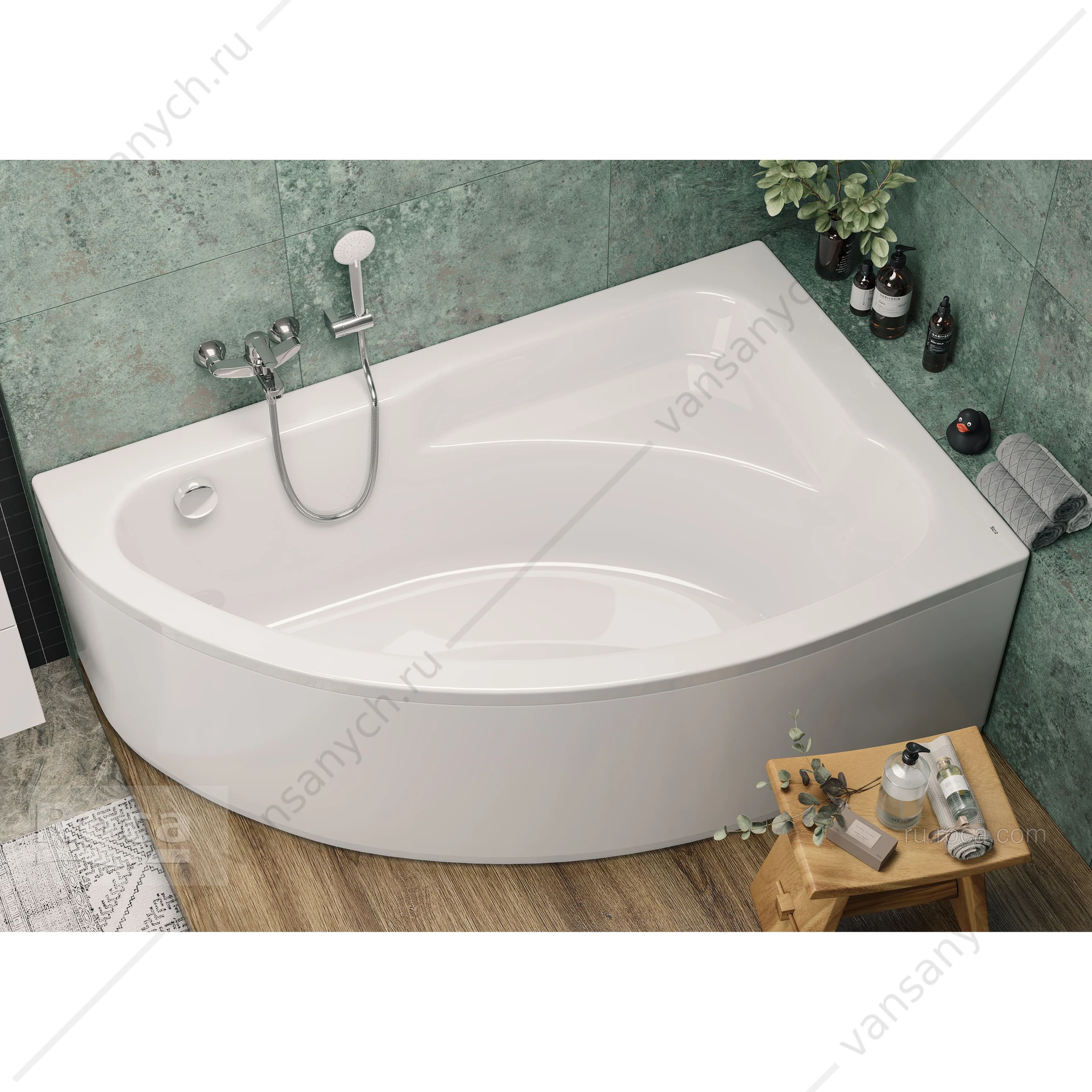 Ванна 160x100 акриловая Welna асимметричная правая ZRU9302998